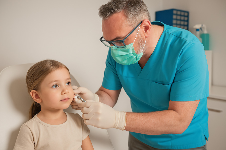 Ohrloch stechen bei Kinder